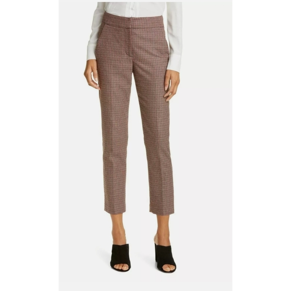 Veronica Beard Brown Red and Black Cropped Pants